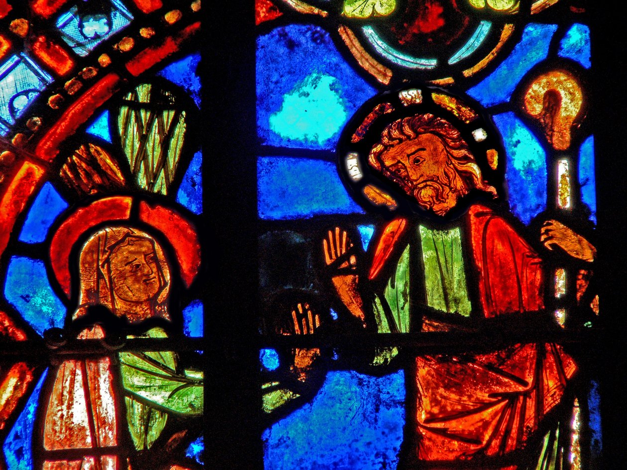 Window w0 depicting a Resurrection scene: Noli Me Tangere by French School