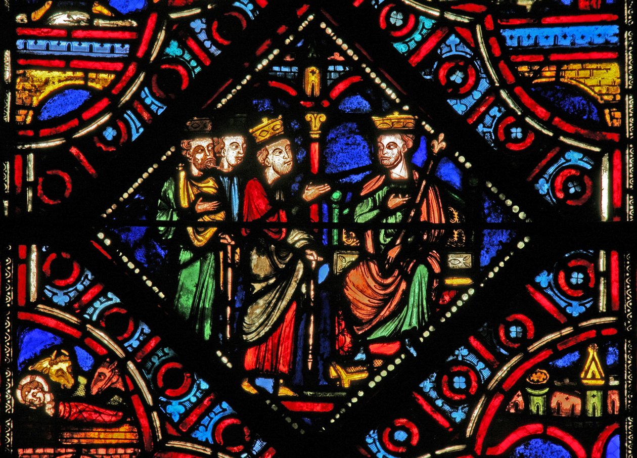 Magi with Herod (Window W0) by French School