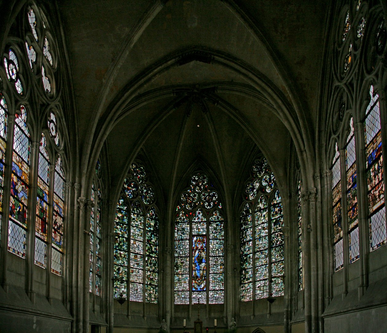 Window depicting the windows in the Chapel on the axis by French School