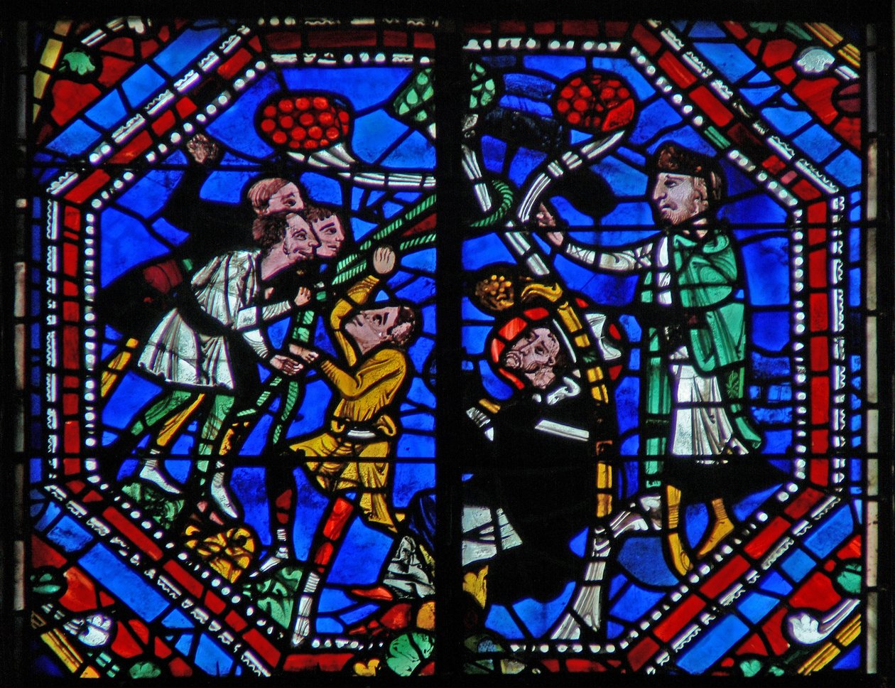 Window w104a depicting St Martin and the miracle of the pine tree by French School