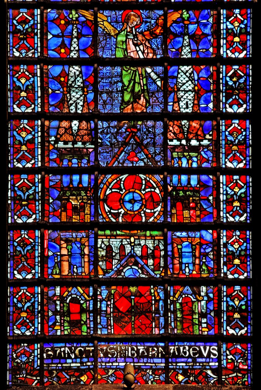 Window w107 depicting the cathedral of Therouanne by French School