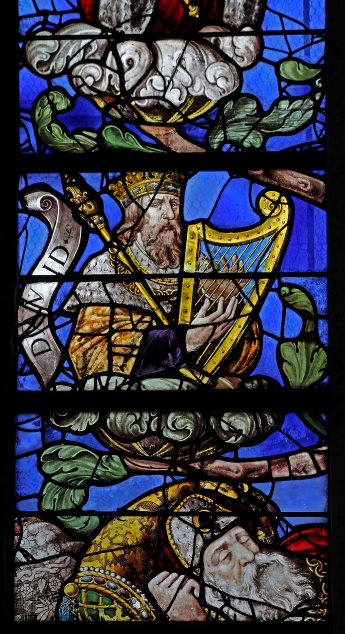 Window depicting King David on the Tree of Jesse by French School