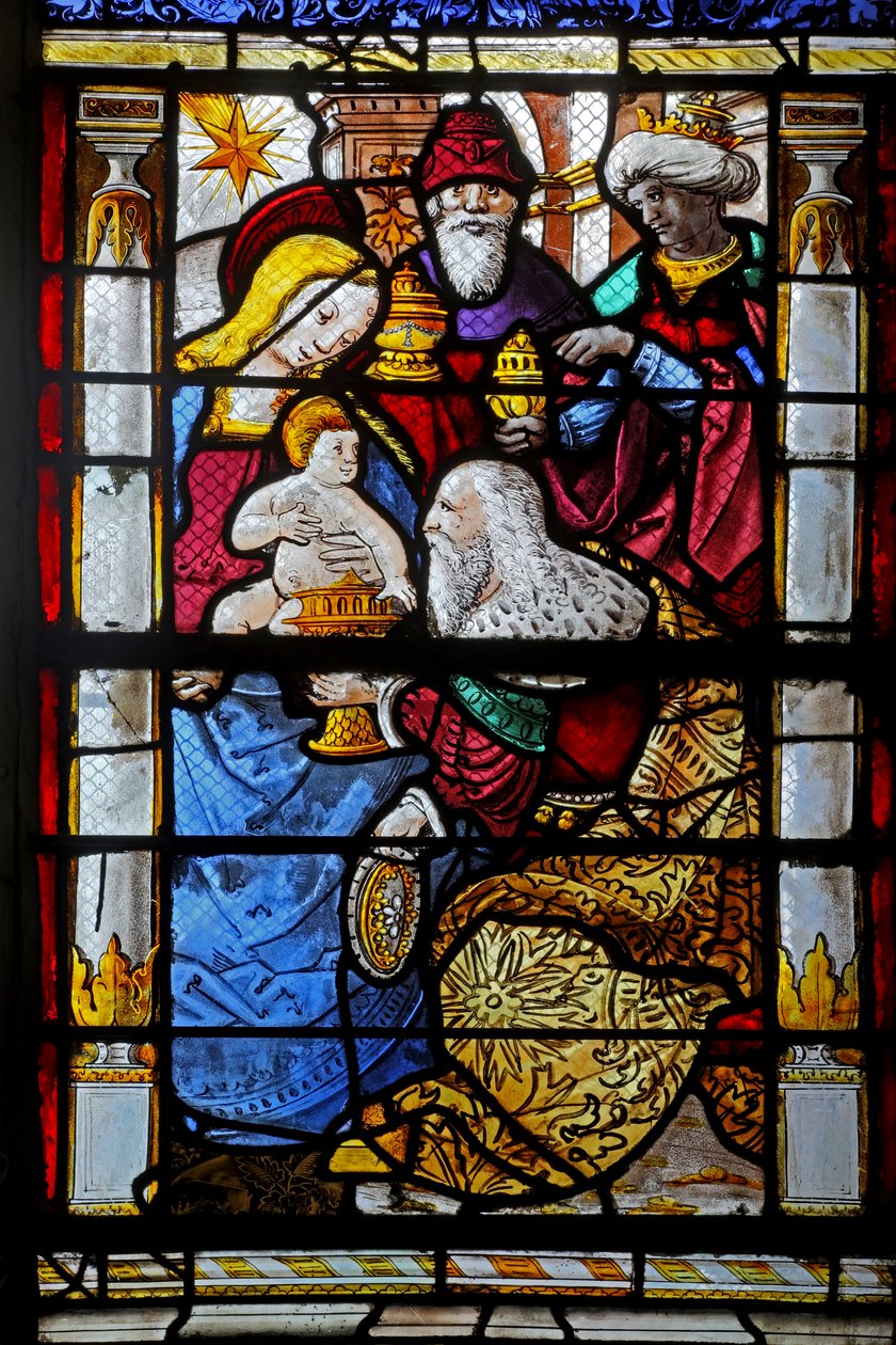 Window w10 depicting the Adoration of the Magi by French School