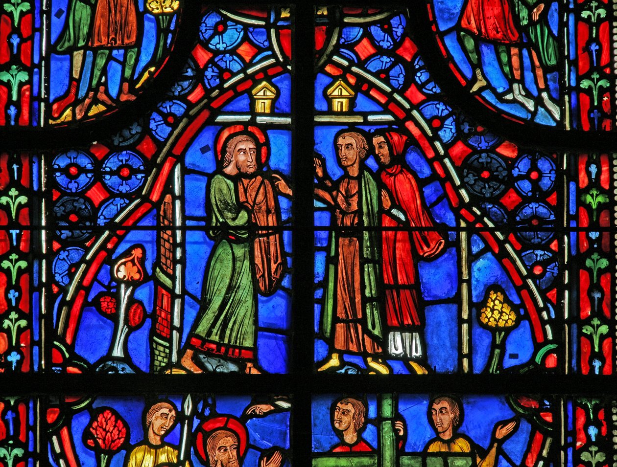 St Andrew gives away his clothes by French School