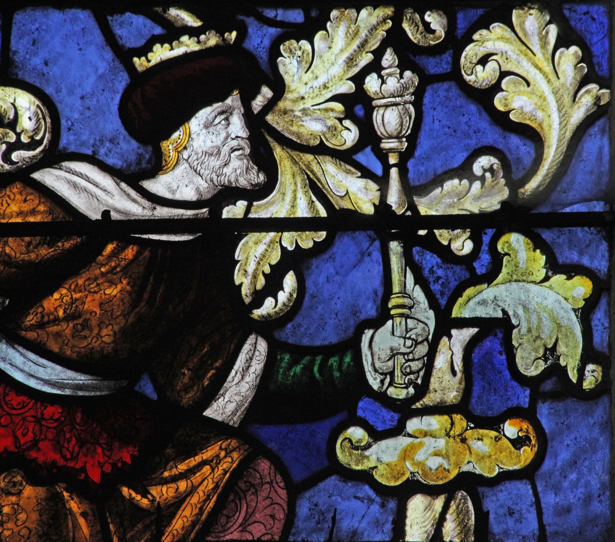 Window depicting a King and the Tree of Jesse by French School