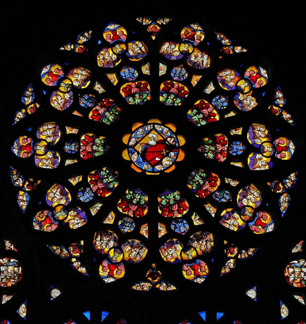 God the Father Surrounded by Cherubim and Angels, Life of Moses (rose window - internal) by French School