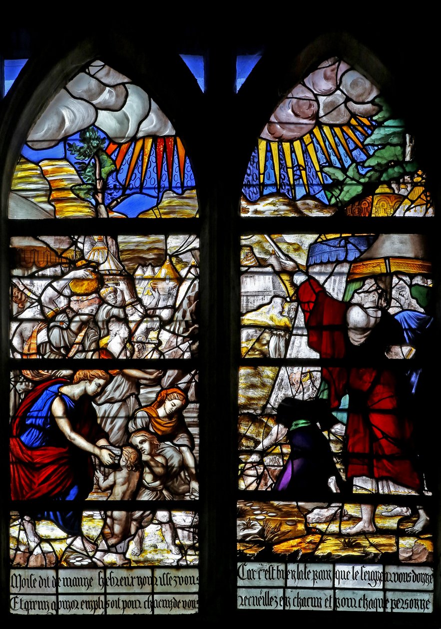 The Israelites Gather Manna in the Desert by French School