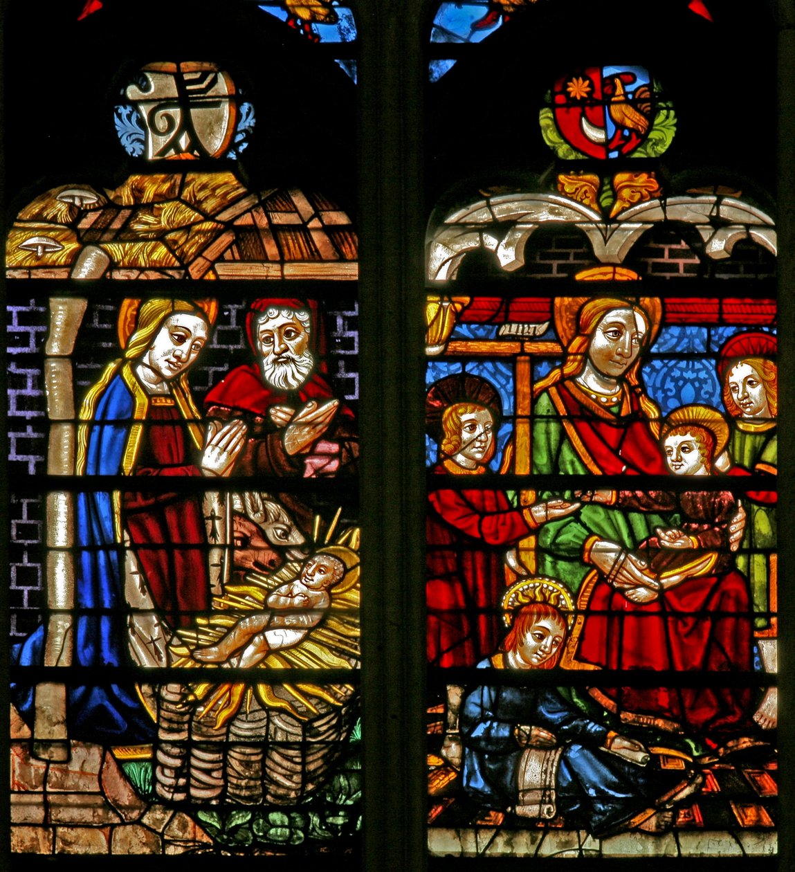The Nativity; Mary Cleophas and child Apostles by French School