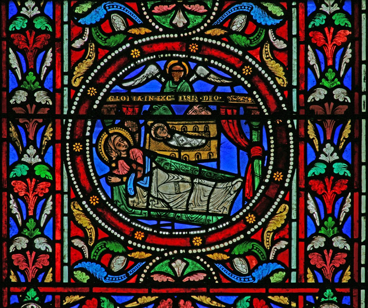 Window 13 depicting the Nativity by French School