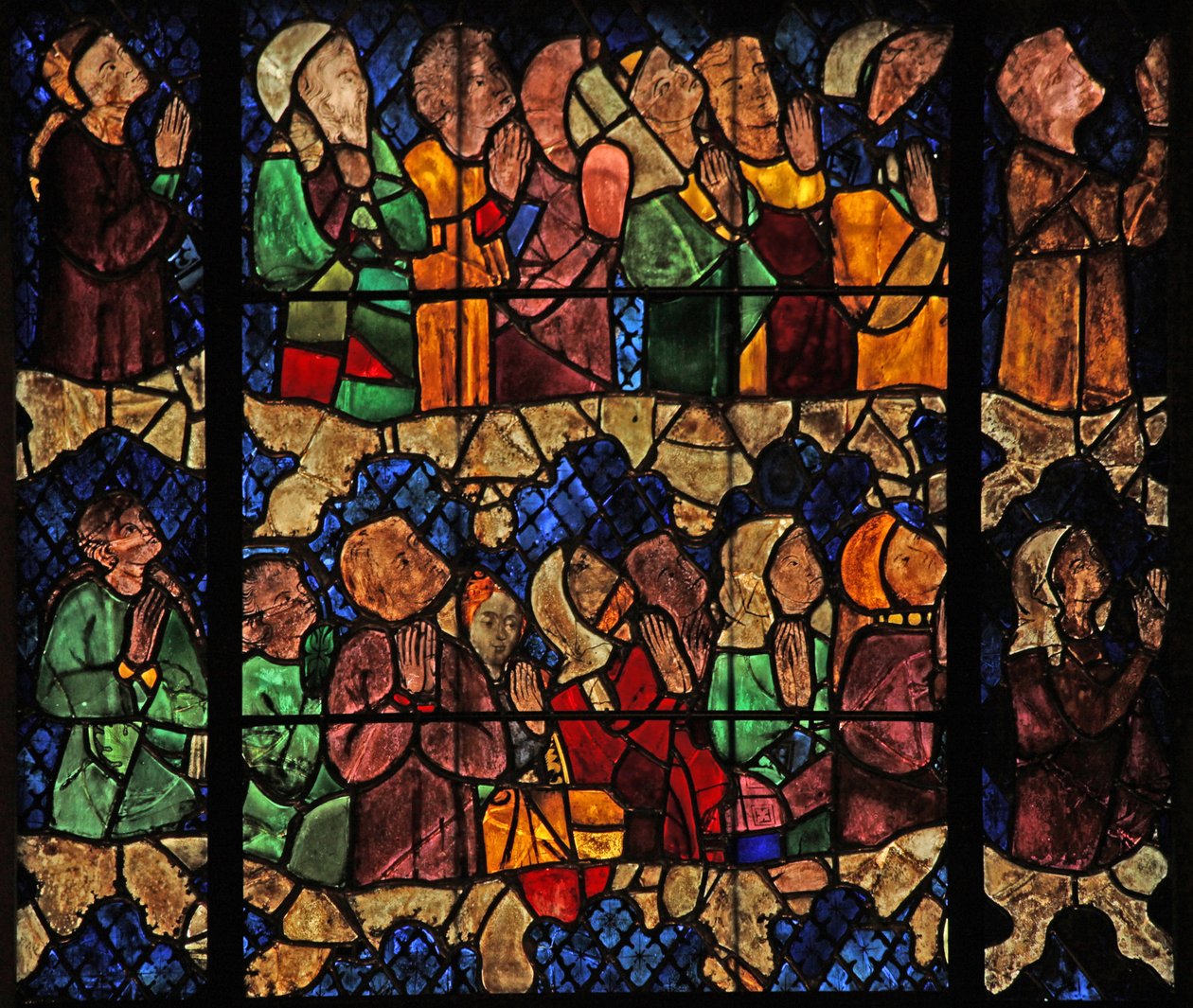 Window w16 depicting a scene from the Last Judgement: the Elect by French School