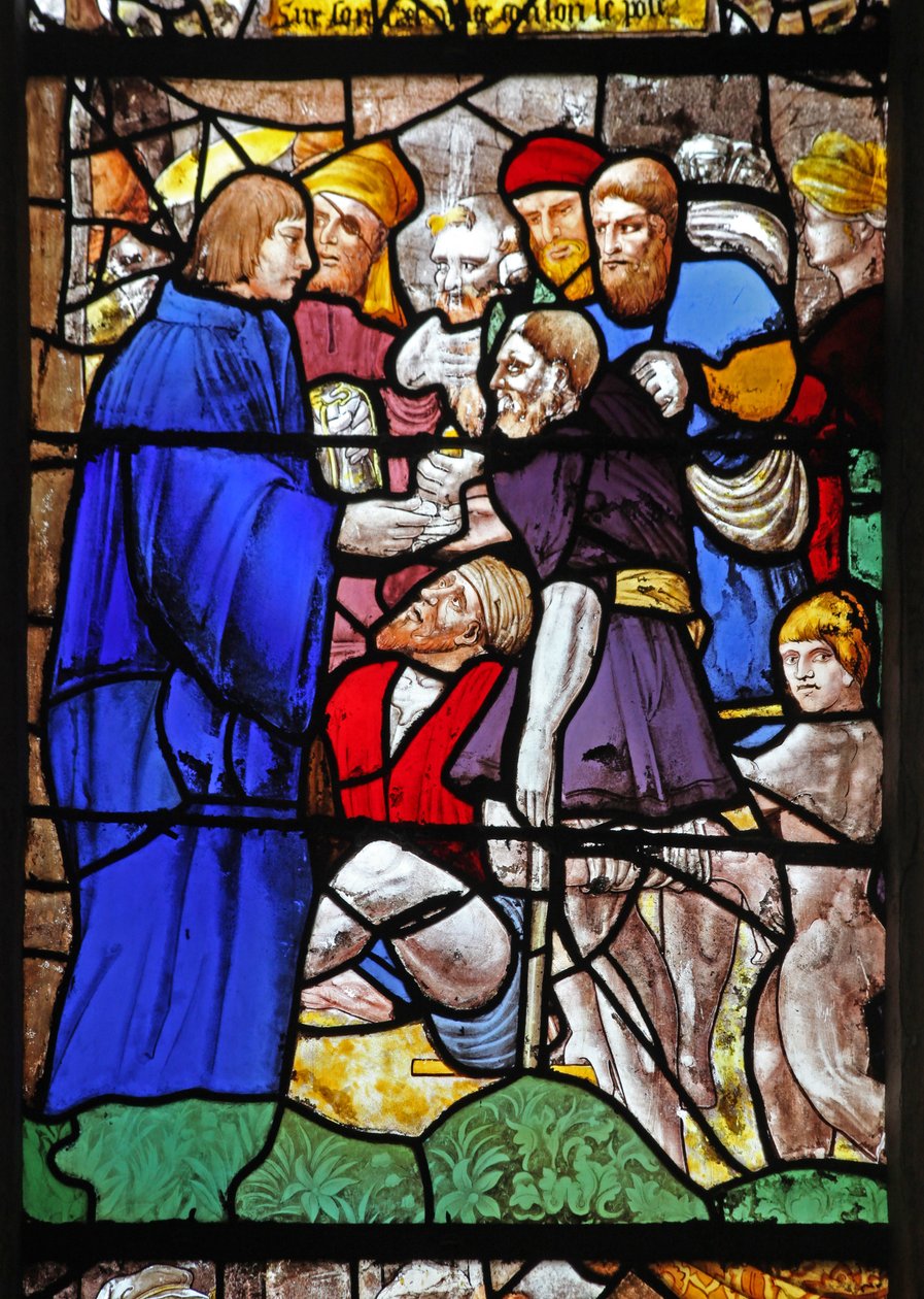Window depicting a Scene from the Life of St Yves by French School