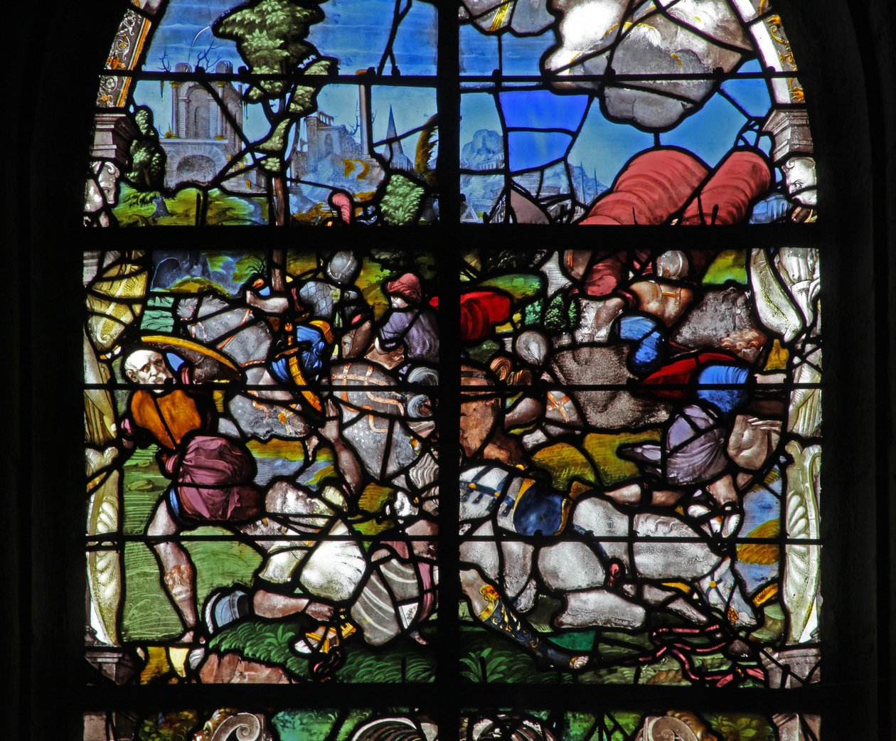 Window depicting the Conversion of St Paul by French School