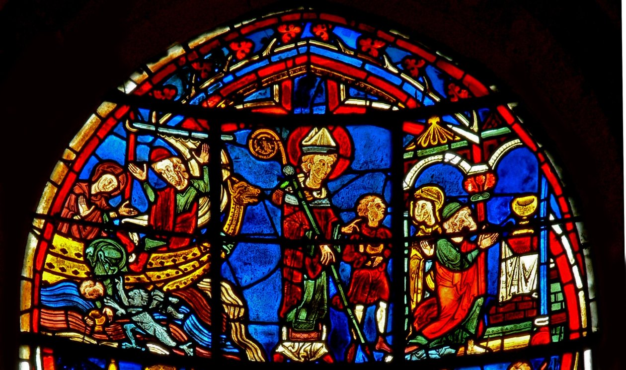 Window w19 depicting St Nicholas saves a child by French School