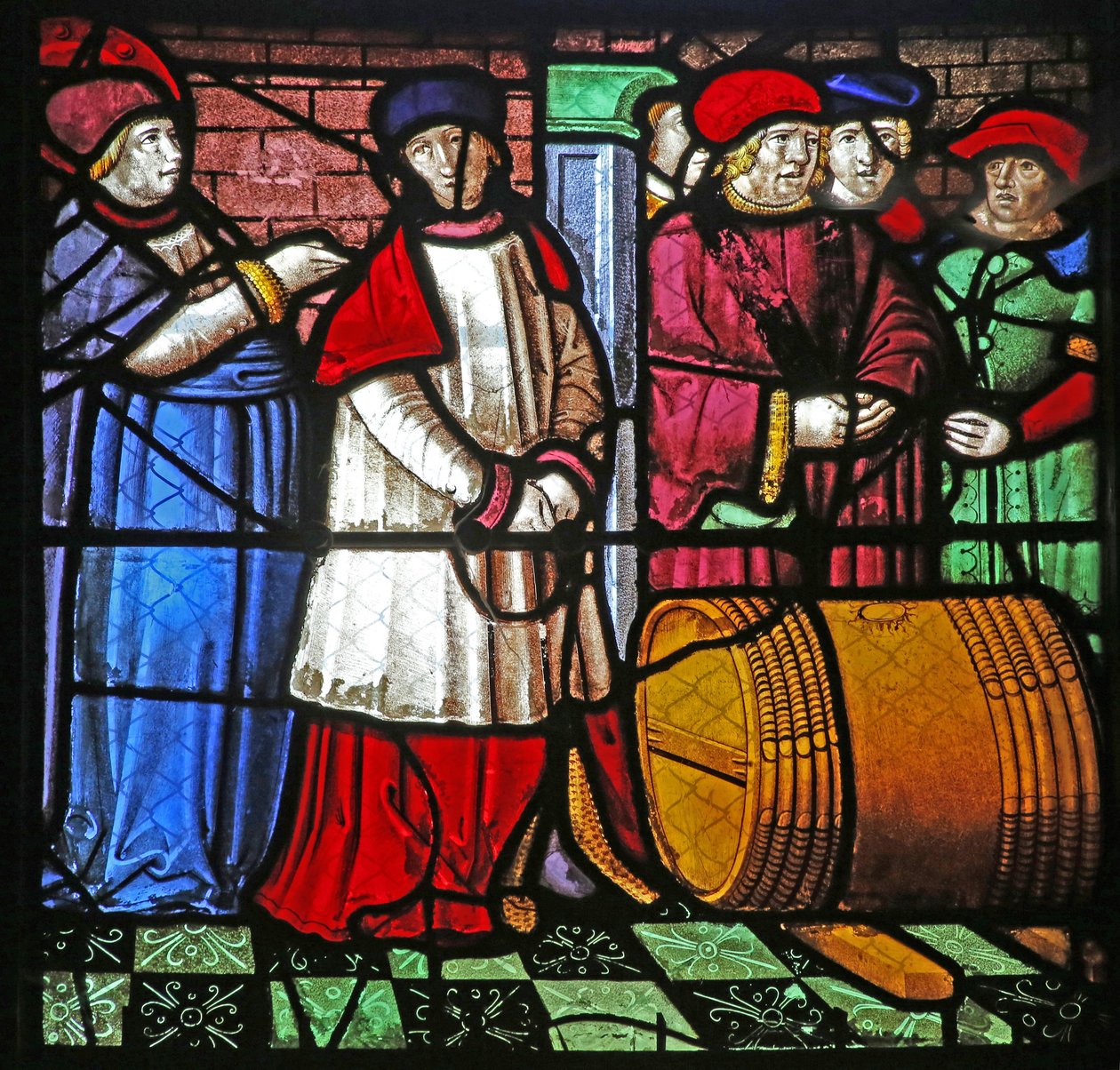 Window depicting the Life of St Remi. The miracle of wine at Cernay by French School