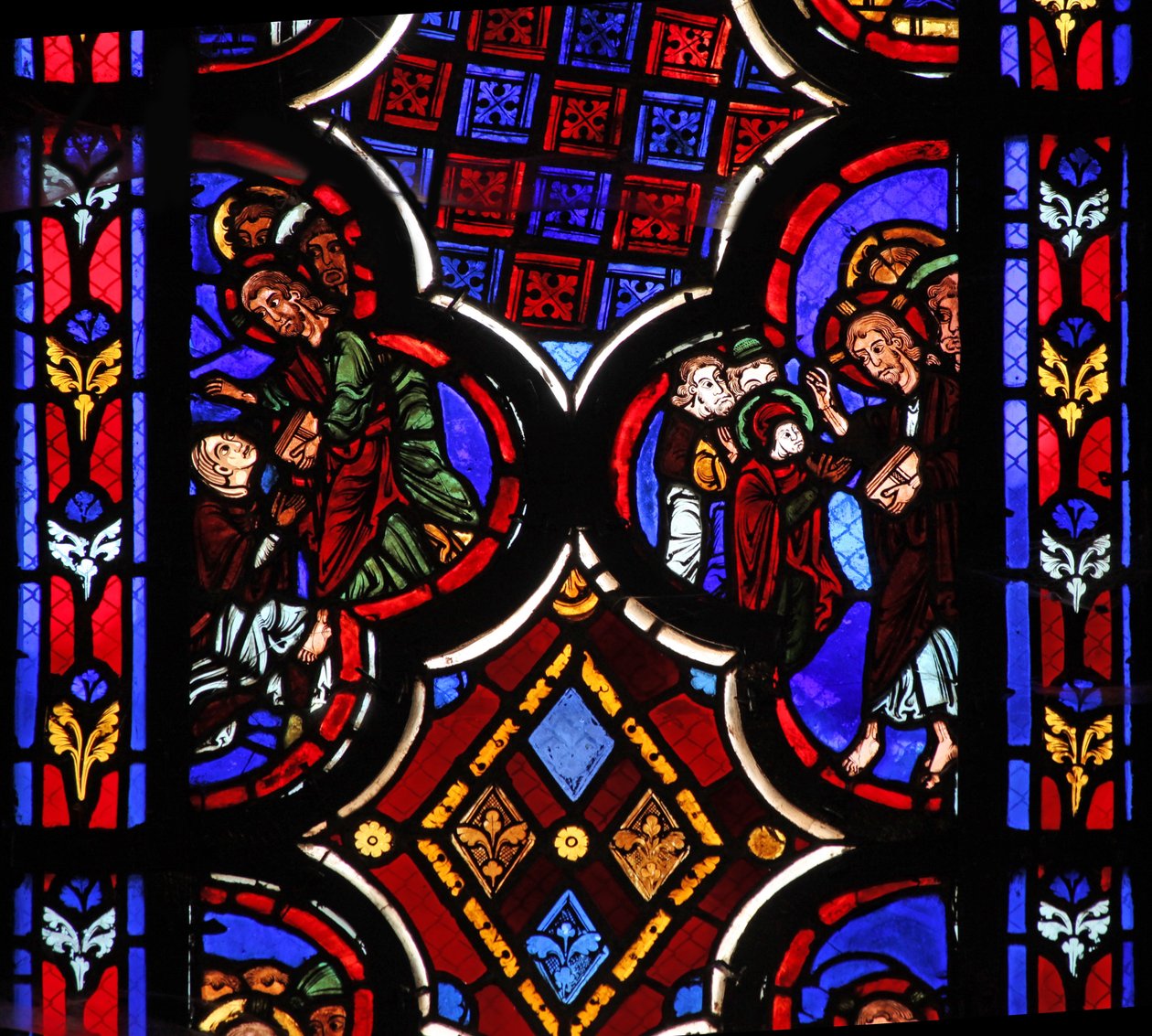 Window w1 depicting Christ saying I am the Resurrection and the Life by French School