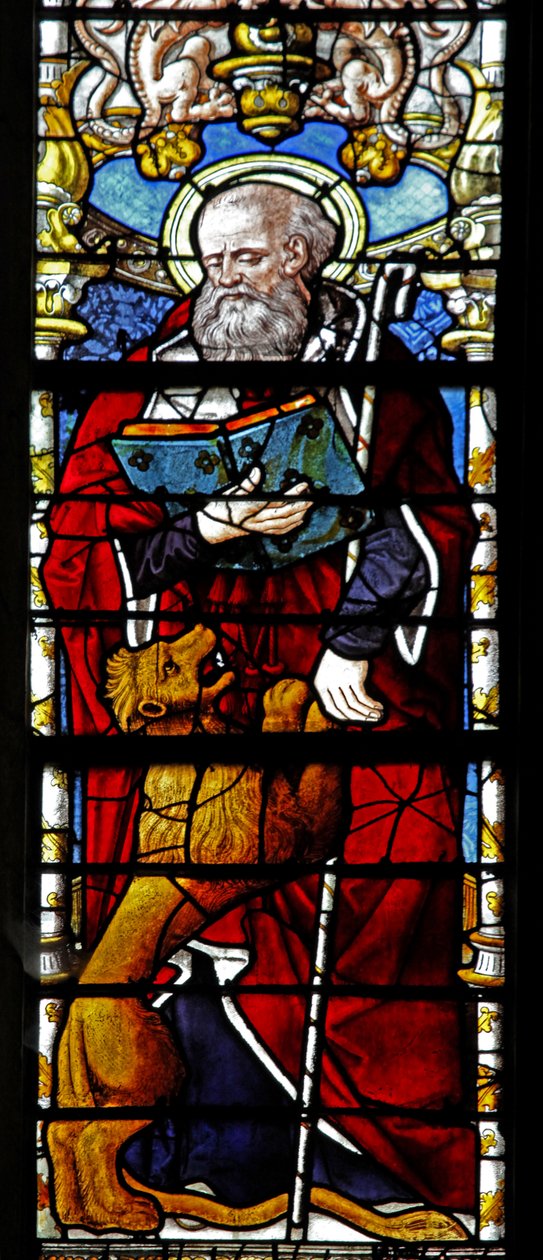 Window depicting St Jerome by French School