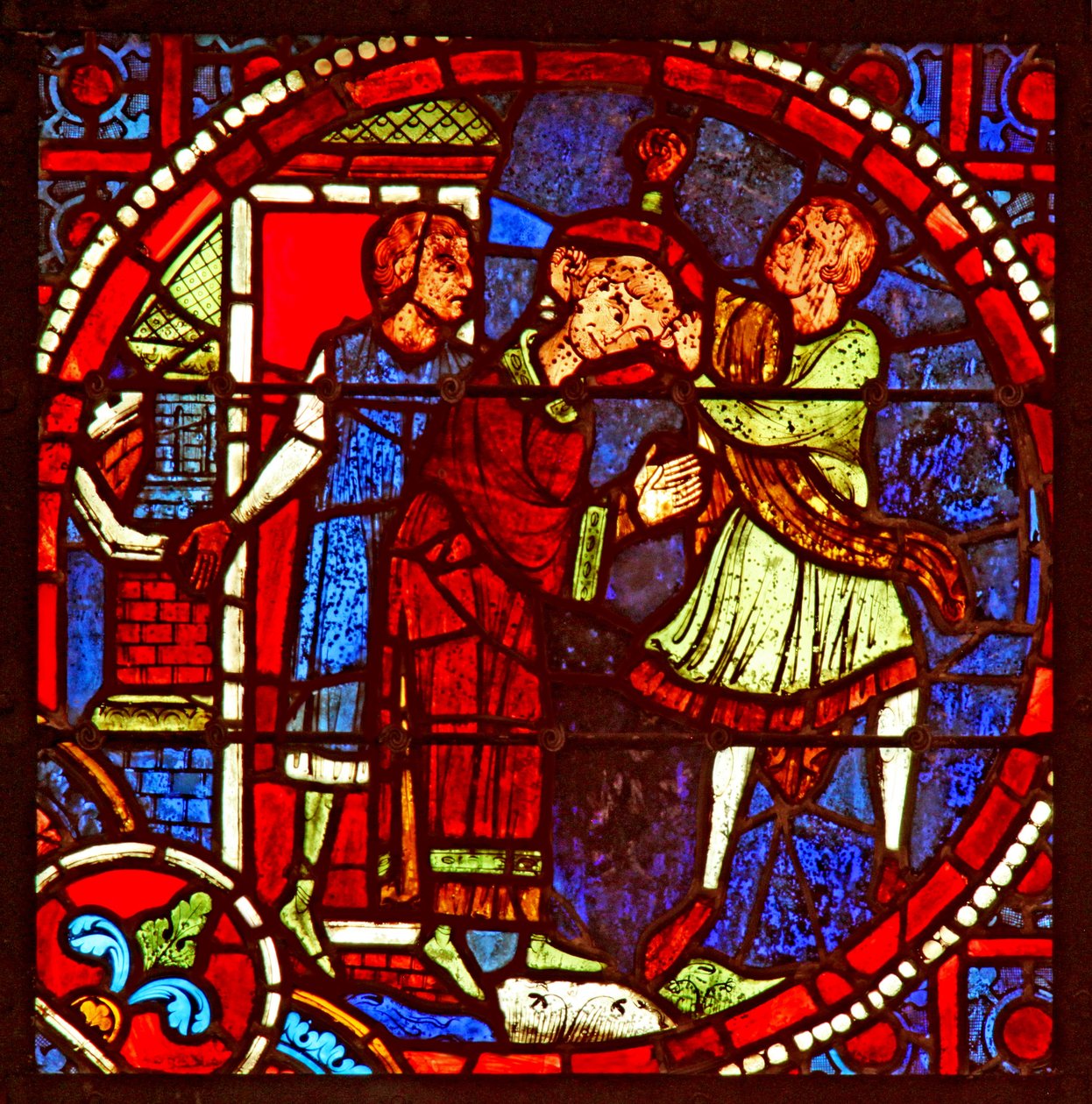 Window depicting St Stephen is led off to be stoned by French School