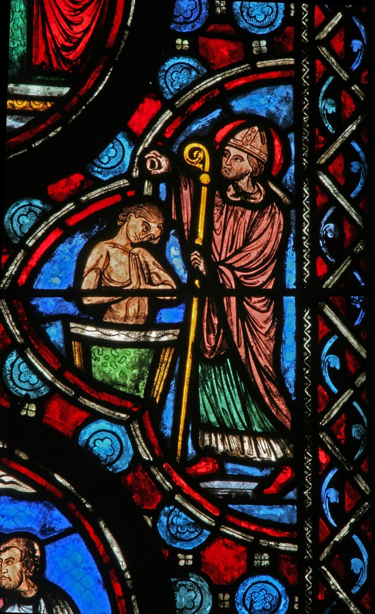 Baptism Scene from the Life of St Martin (Window W1) by French School