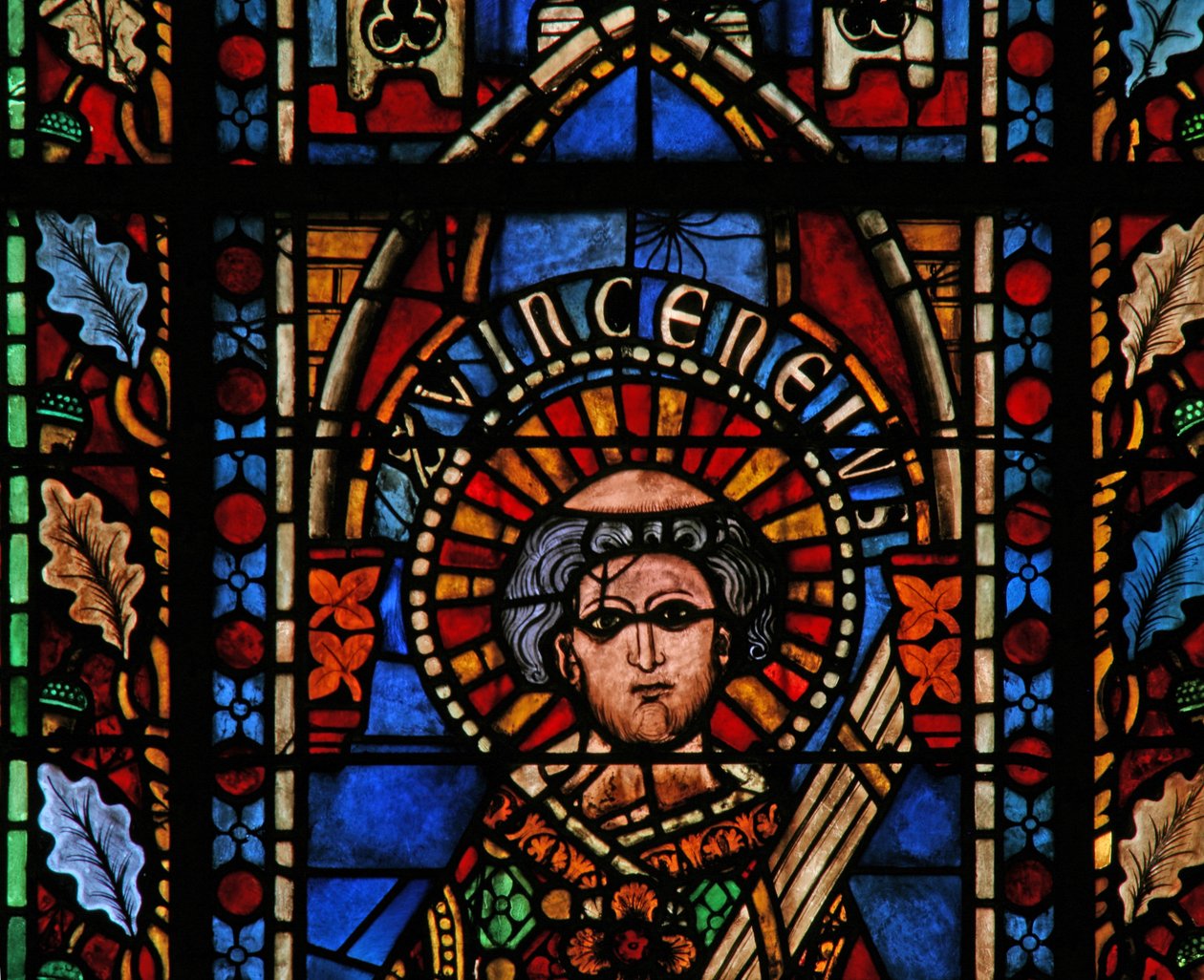 Window w201 depicting St Vincent by French School