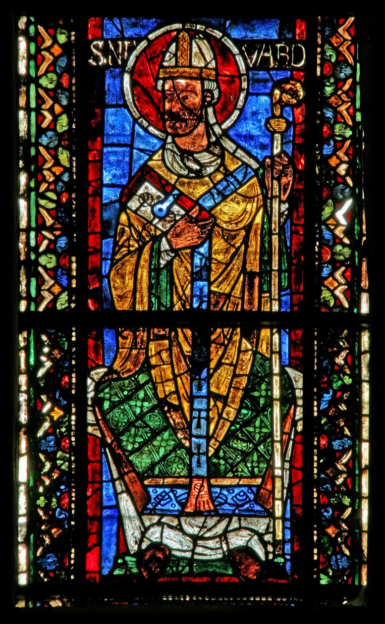 Window w203 depicting Archbishop Nivard by French School