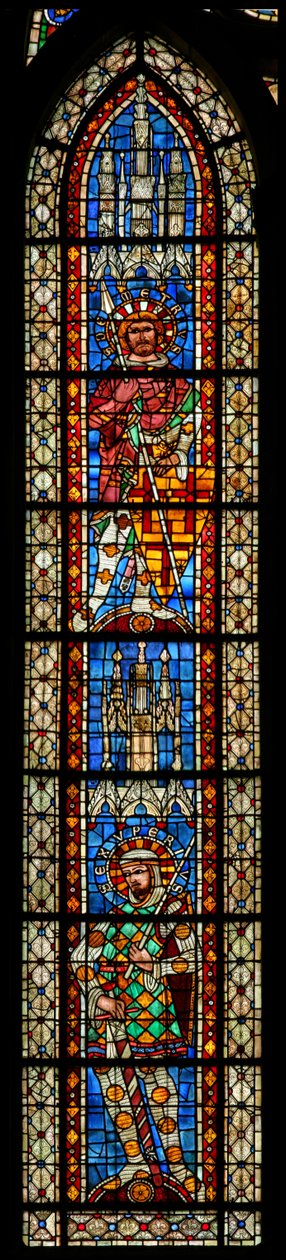 Window w203 depicting St Exupery and St Demetrius by French School
