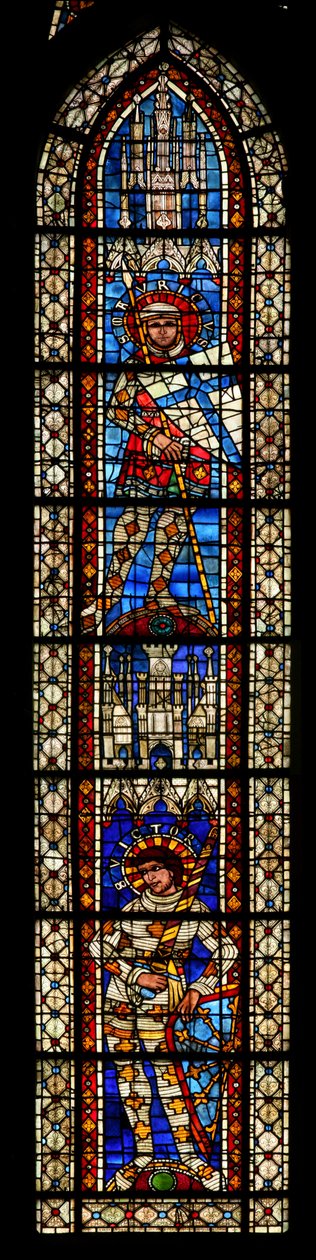 Window w203 depicting St Maurice and St Victor by French School