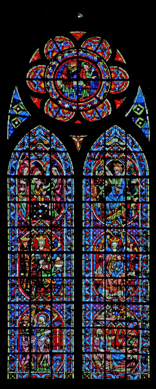 Window depicting the Annunciation and Childhood of Christ by French School