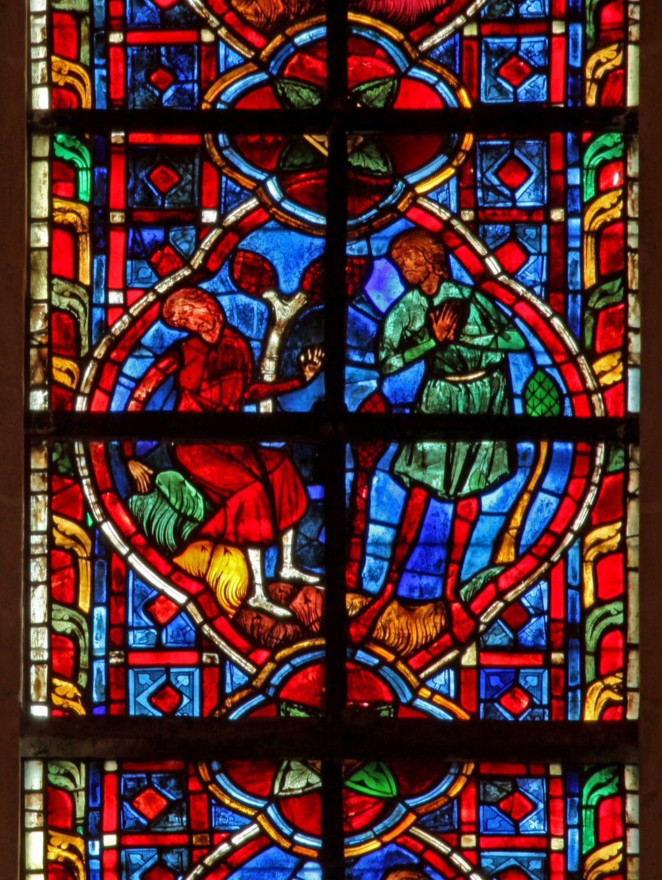 Window depicting Adam weeps? by French School