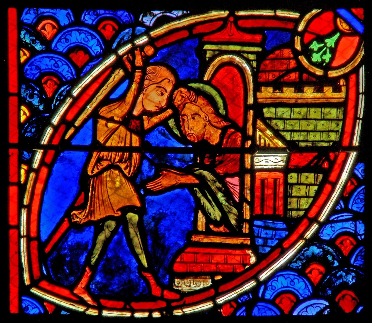 Window w20 depicting the death of St John the Baptist by French School