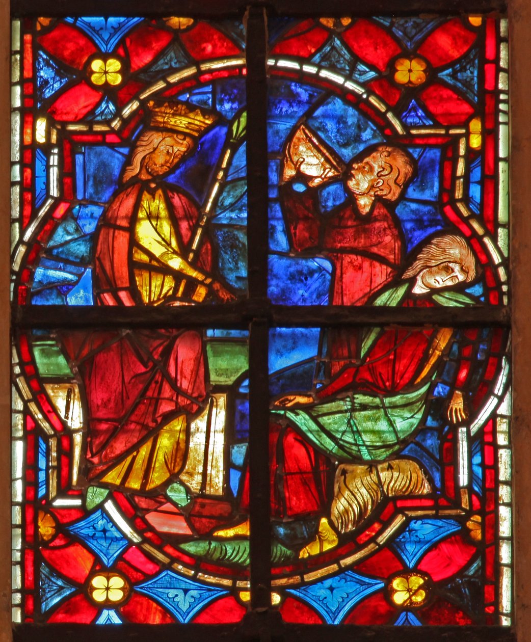Window depicting a scene from the legend of St John: the saint and the poisoned cup by French School