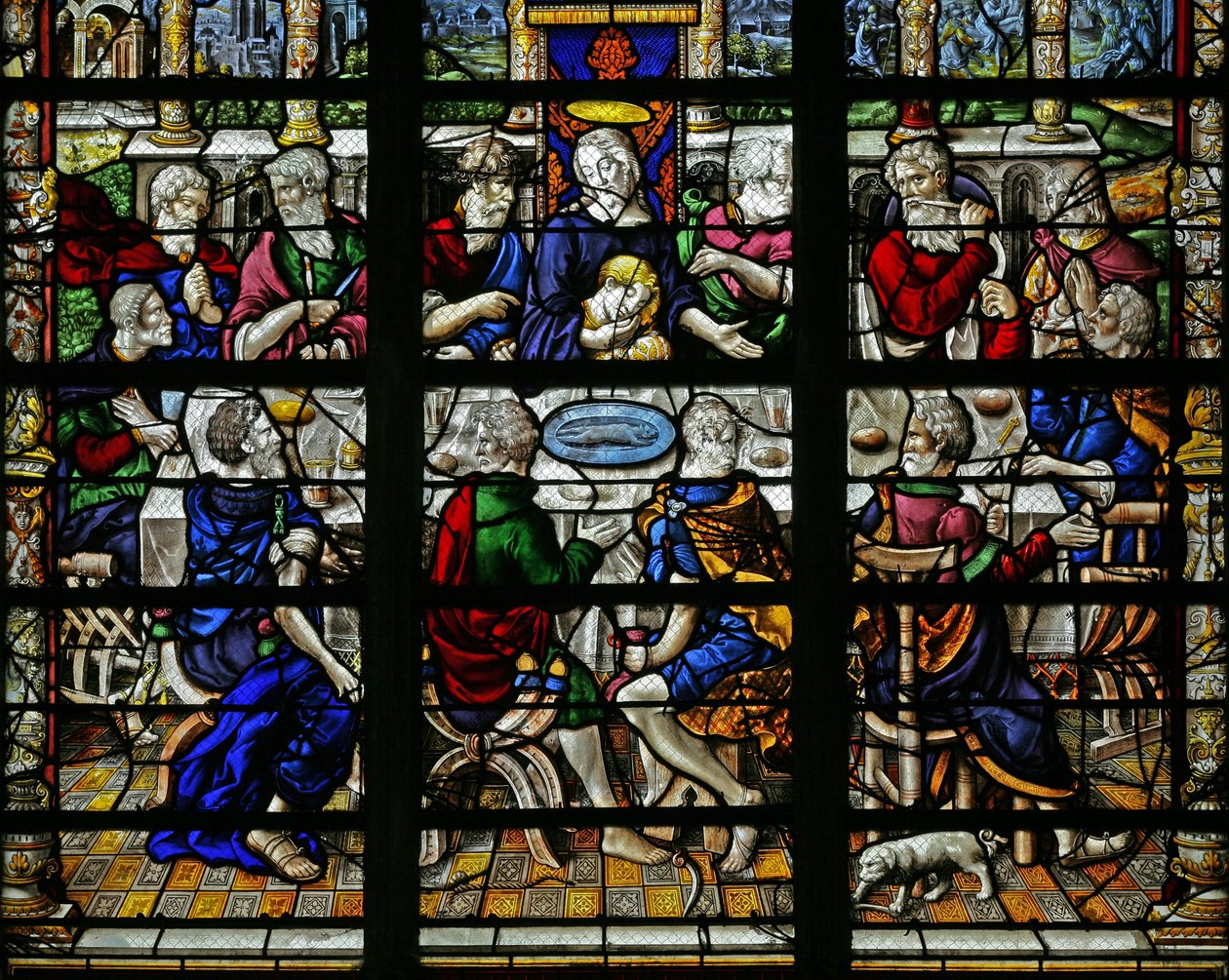 Window depicting the Last Supper by French School
