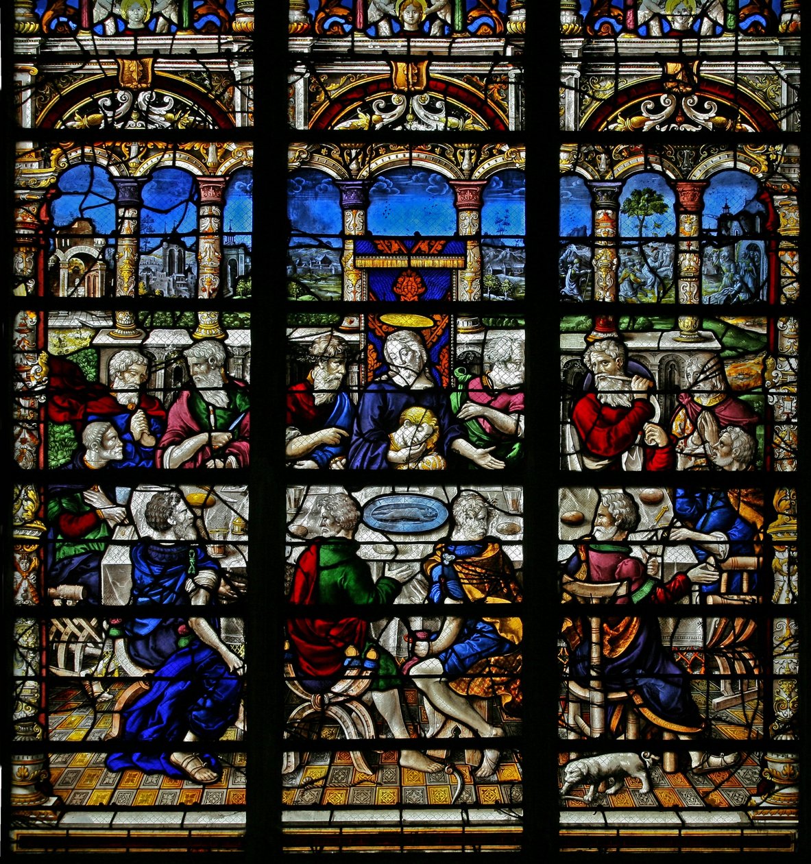 Window depicting the Last Supper by French School