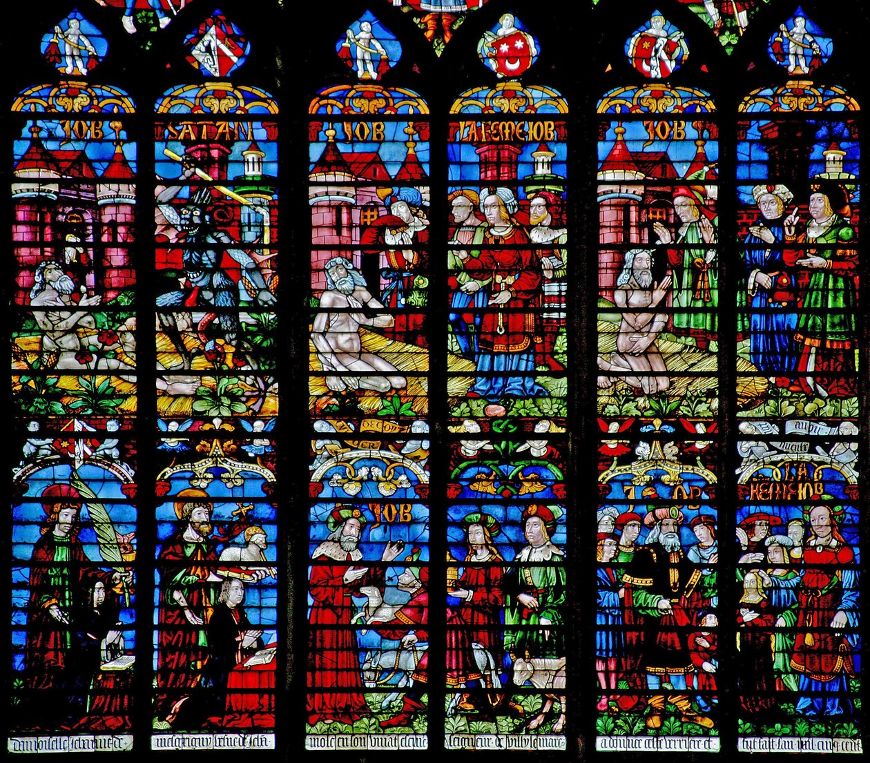 Window depicting the Story of Job by French School