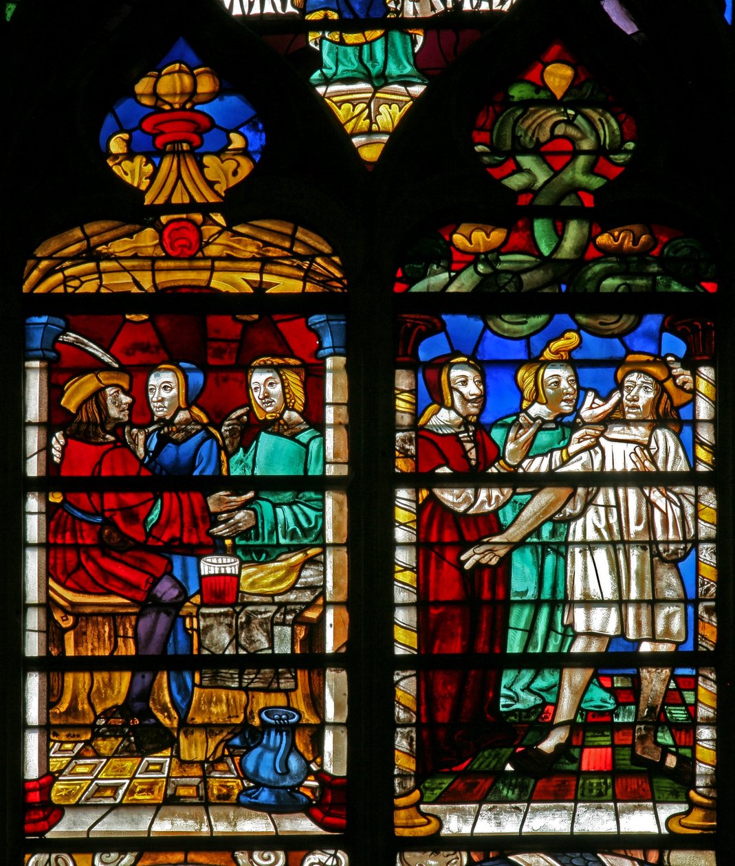 Scene from the Prodigal Son story: wine, women and song take their toll; he is ruined by French School