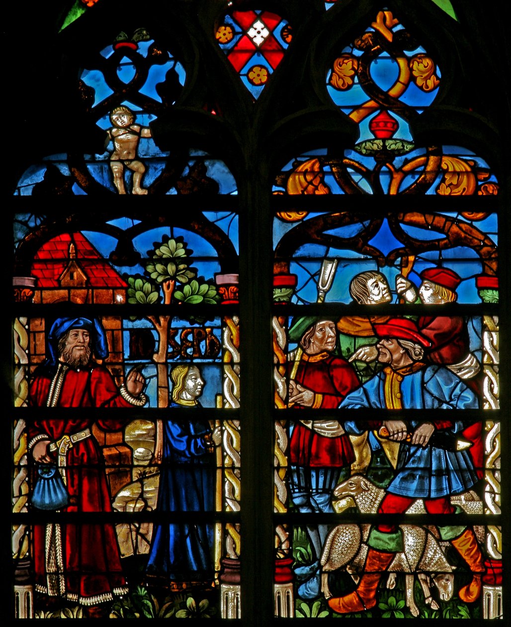 Jacob with Joseph; the brothers plot by French School