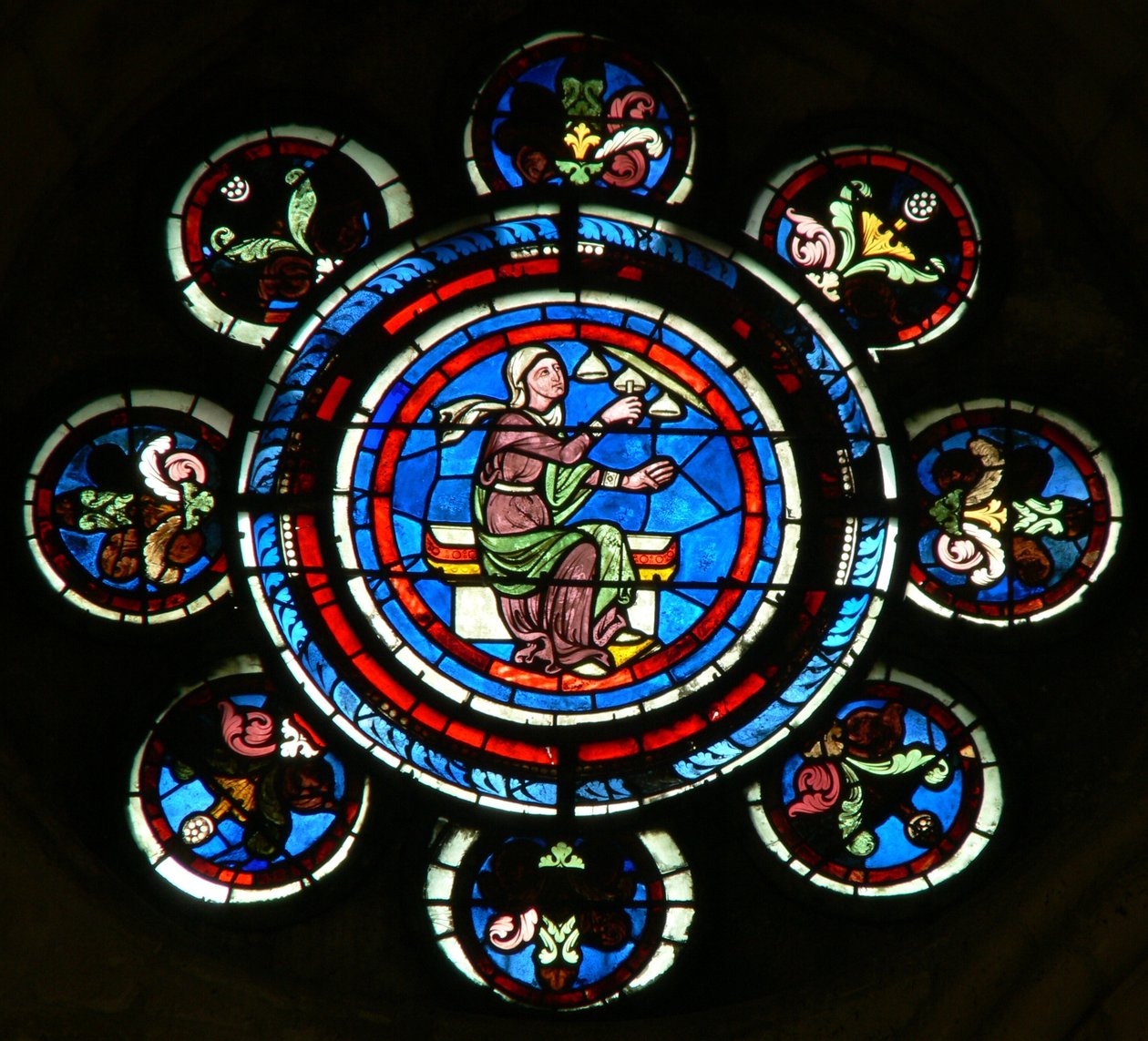 Window depicting the Liberal Arts: Music (mostly modern) by French School