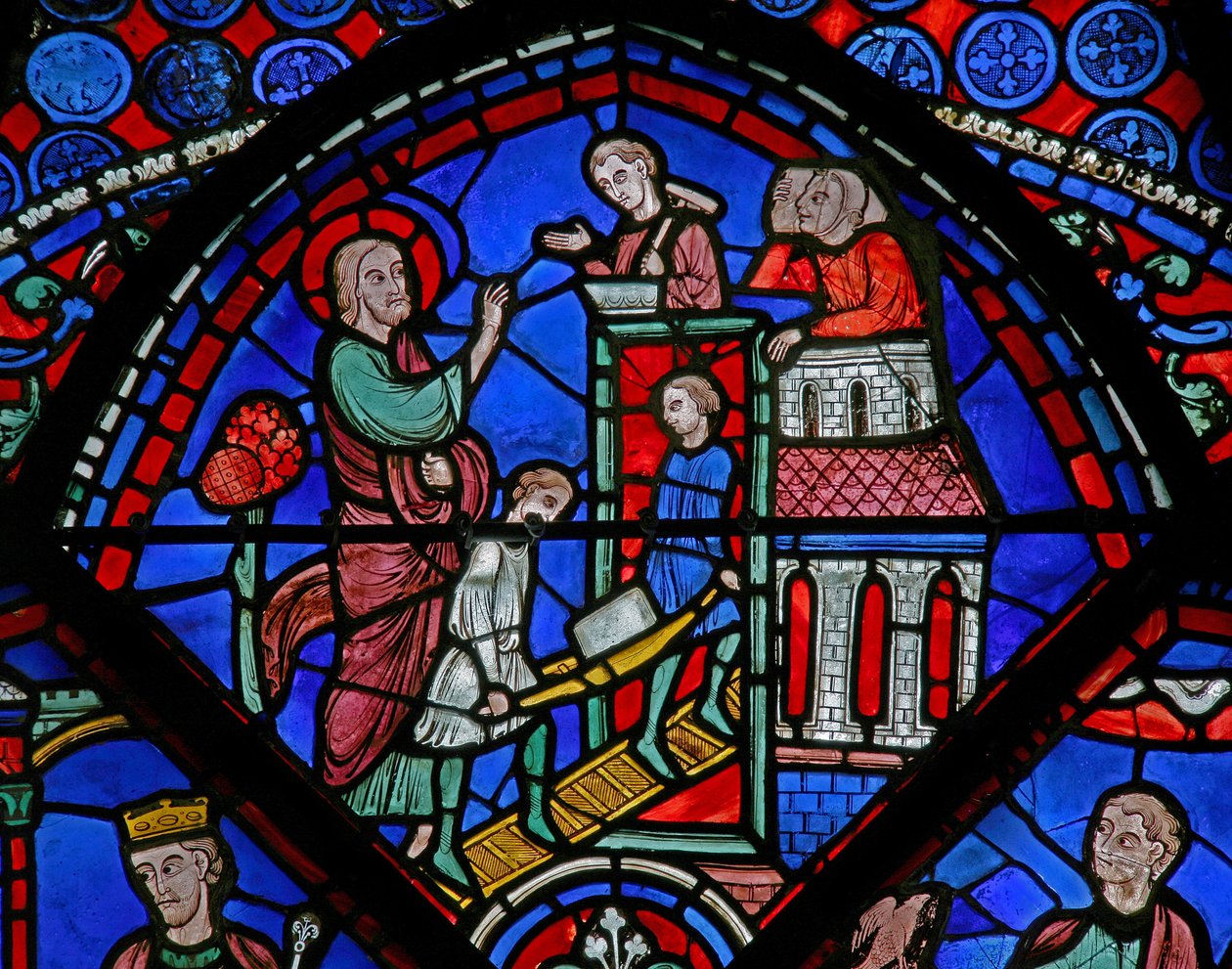 Window W23 Depicting a Scene from the Life of St Thomas: The Saint Builds a Church by French School