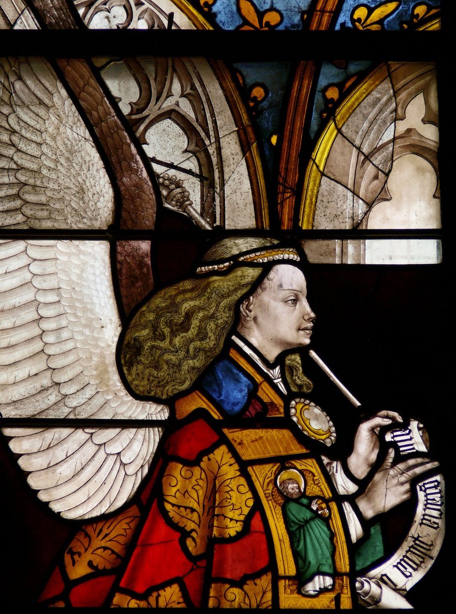 Window depicting the Archangel Gabriel by French School