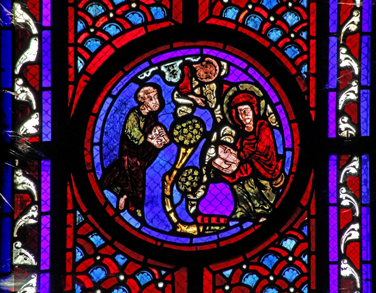 Window w2 depicting a scene from the life of St Mary Magdalene - the saint in Provence by French School