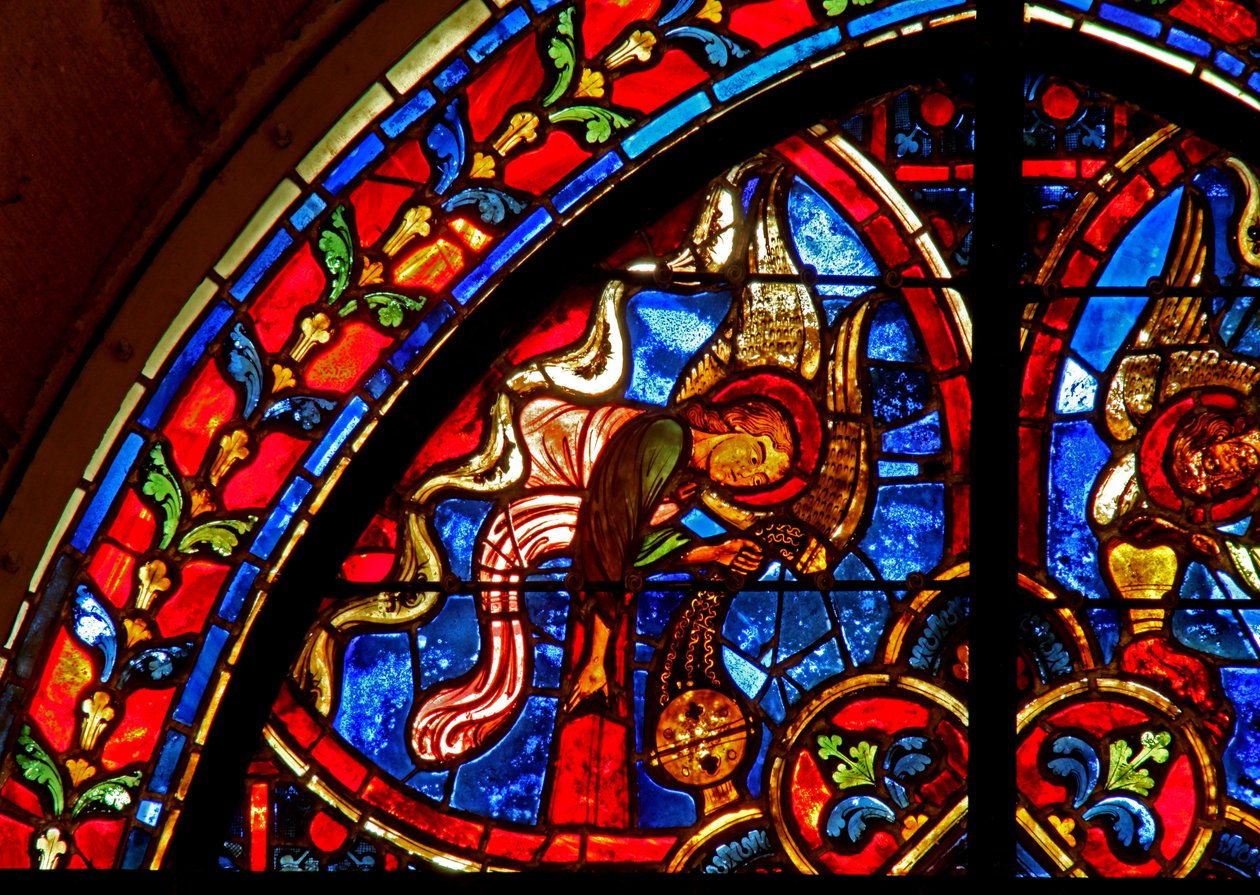Window depicting angels by French School