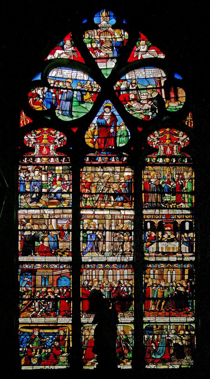 Window depicting St Louis by French School
