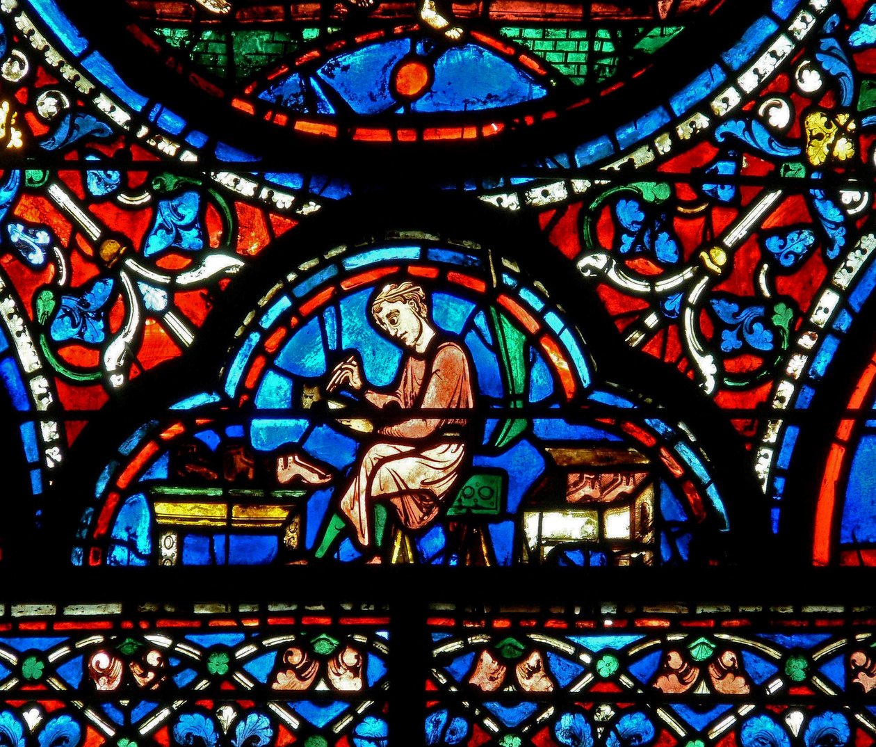 Window W42 Depicting Donors - Shoemakers by French School