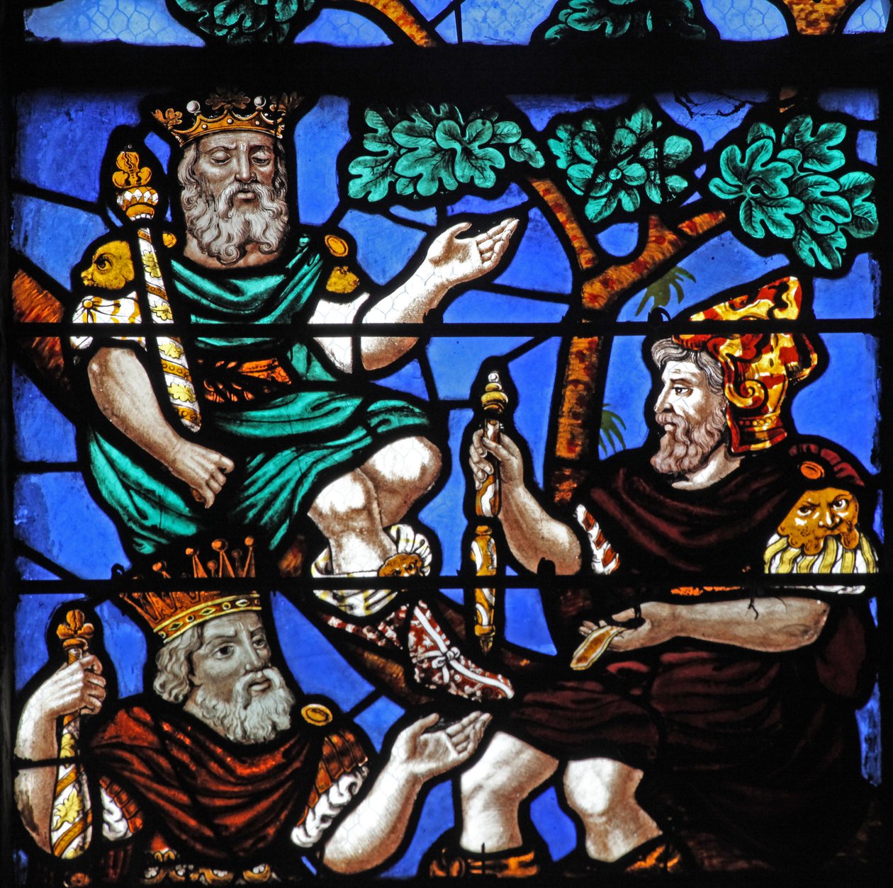 Window depicting Kings and a Prophet on the Tree of Jesse by French School