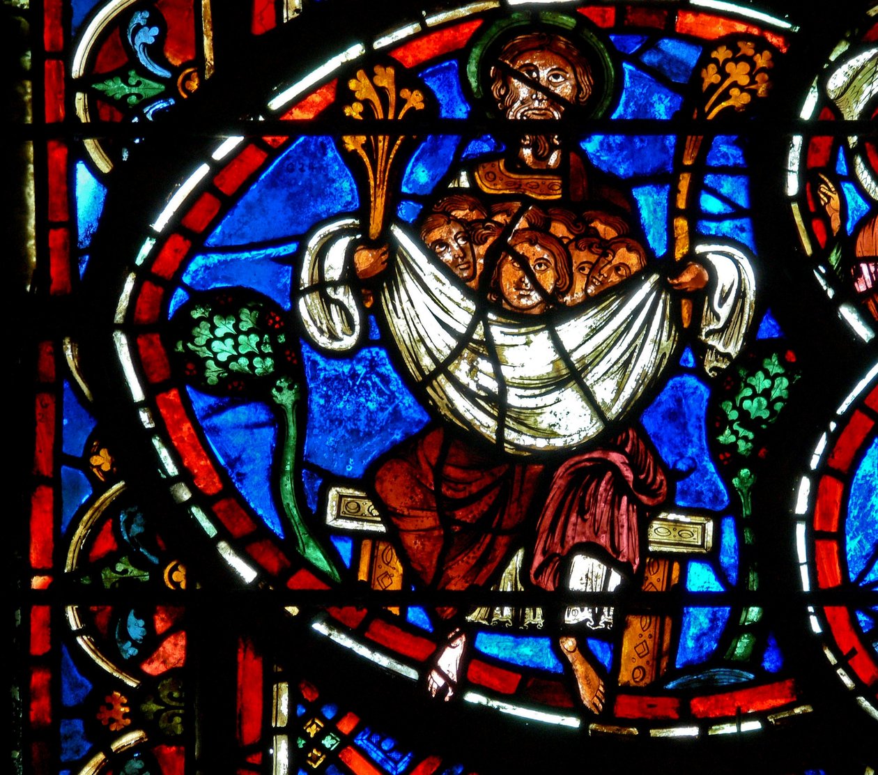 Window depicting the Bosom of Abraham by French School