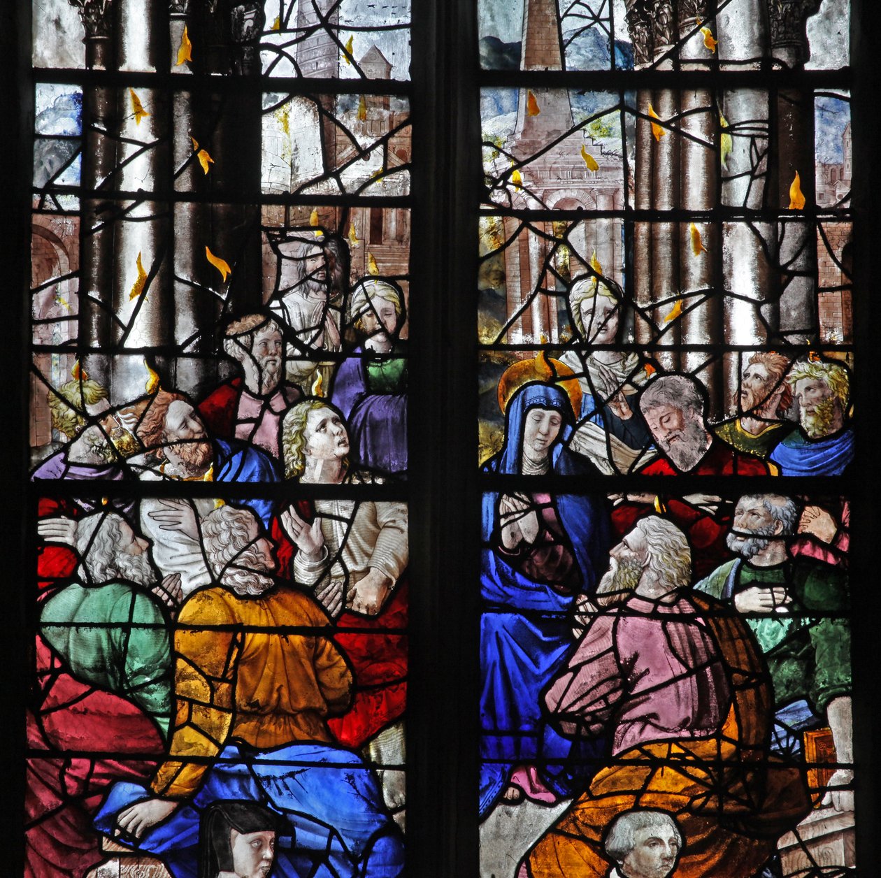 Window depicting Pentecost by French School