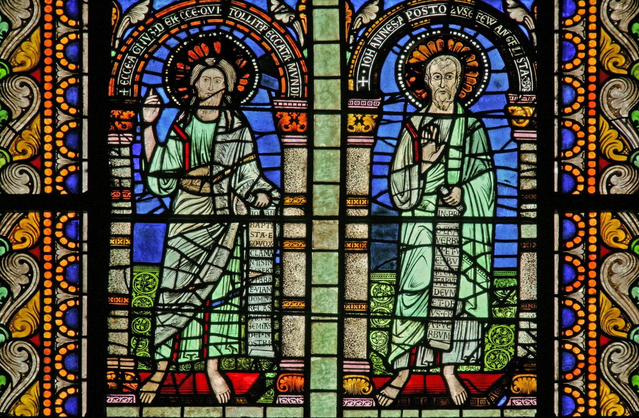 Window depicting St John and St John the Baptist by French School