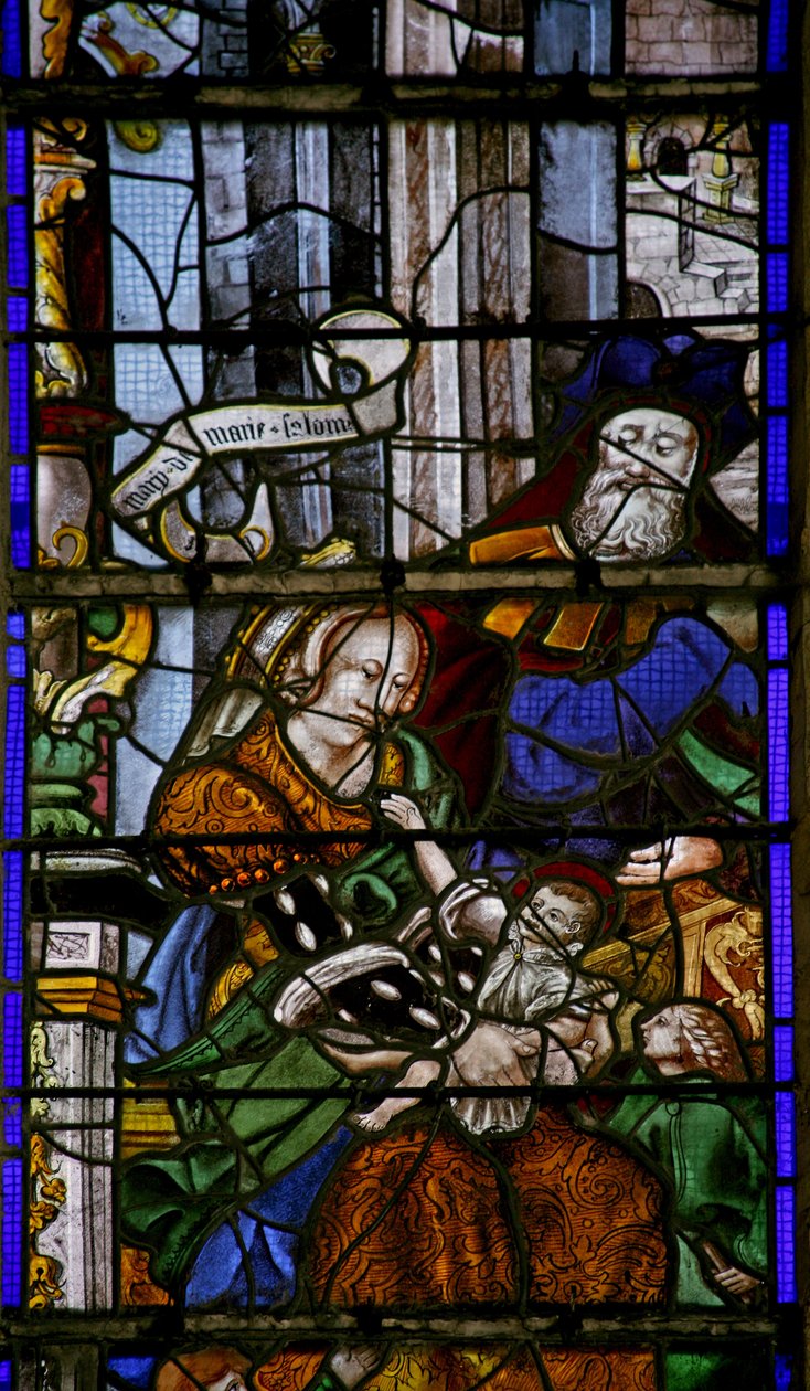 Window w6 depicting Mary Salome and her family by French School