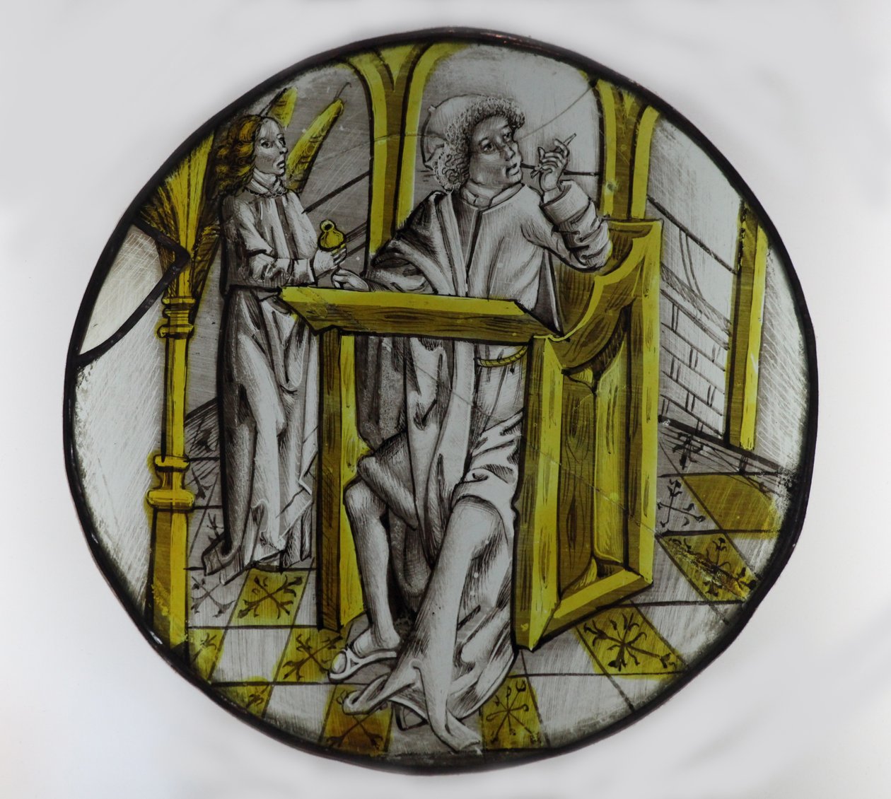Window w76 Depicting St Matthew with His Symbol Angel by French School