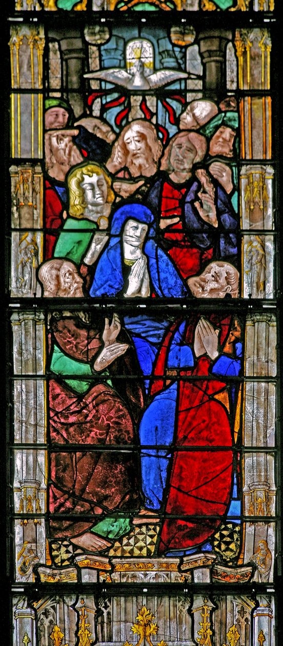 Window w8 depicting Pentecost by French School