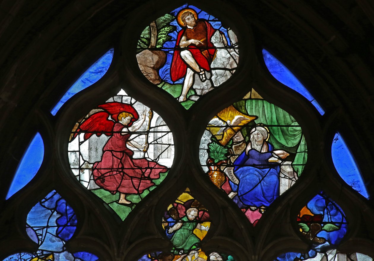 Window depicting St John the Baptist; the Annunciation by French School